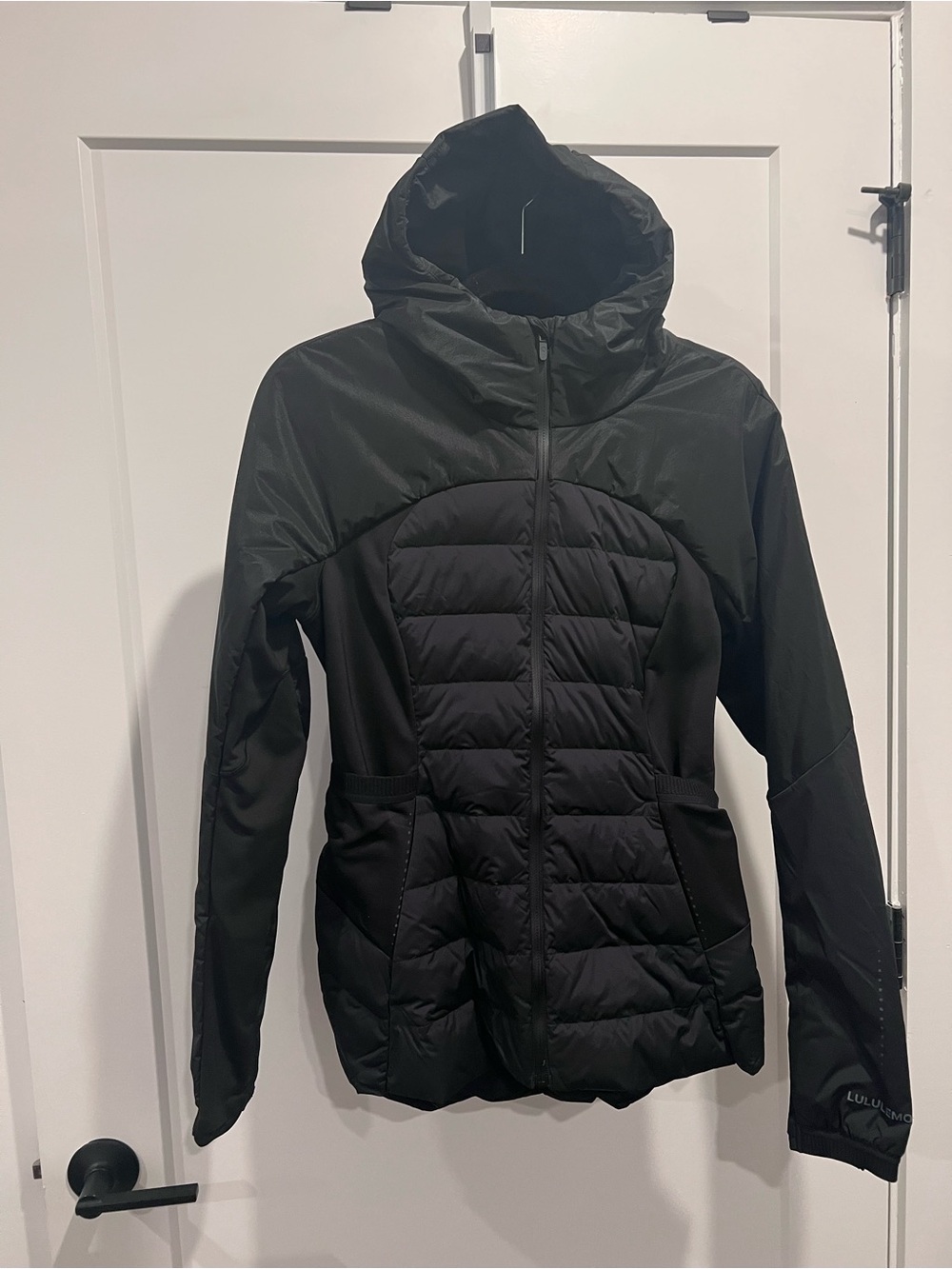 lululemon athletica Black Quilted Hooded Hybrid Jacket